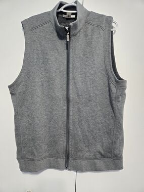 Tommy Bahama Reversible‎ Full Zip Sweater Vest Gray Medium